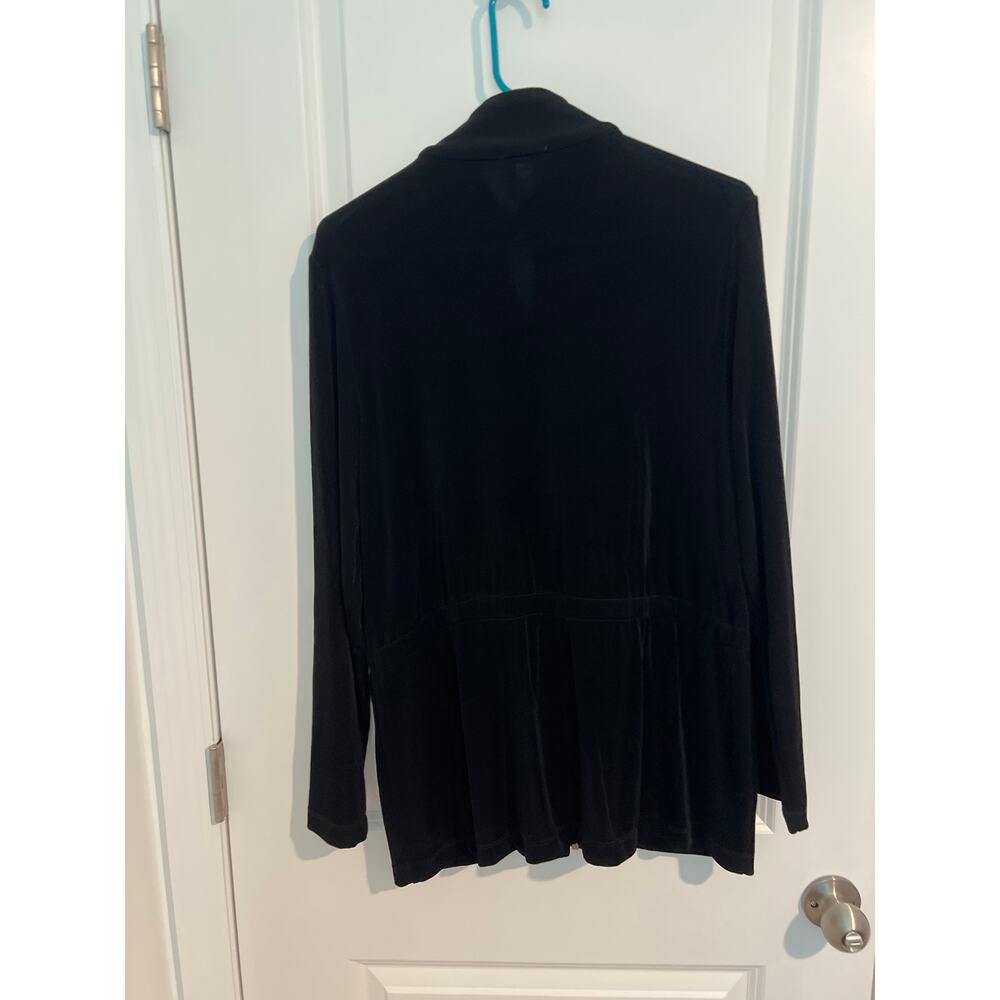 Chico’s Travelers Utility Jacket – Size 2 (L/12) – Black Cross Dye - Picture 4 of 4